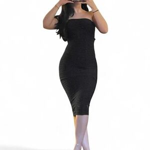 Zara Chic Black Strapless Dress